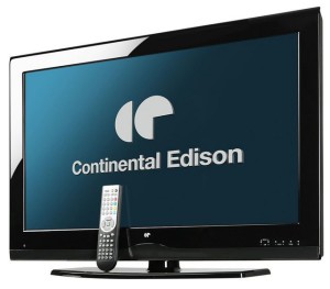 Téléviseur CONTINENTAL EDISON 65' et sa télécommande, co…