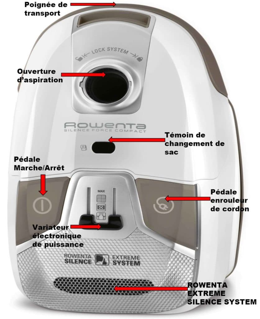 Aspirateur traîneau ROWENTA RO6383EA Silence Force Compact 4A Pas Cher 