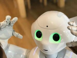 Close-Up Shot of a White Robot