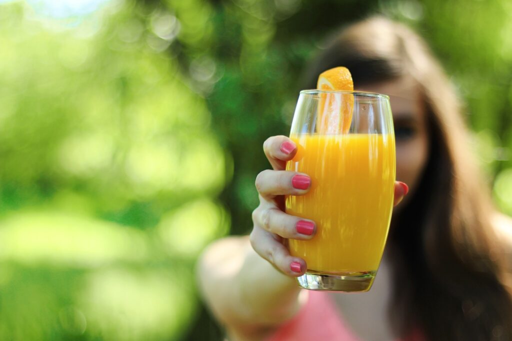 orange juice, healthy, glass