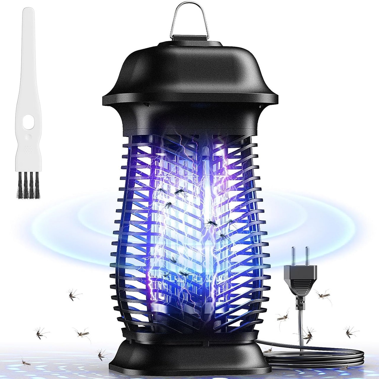 Une lampe anti-moustiques émettant une lumière bleue