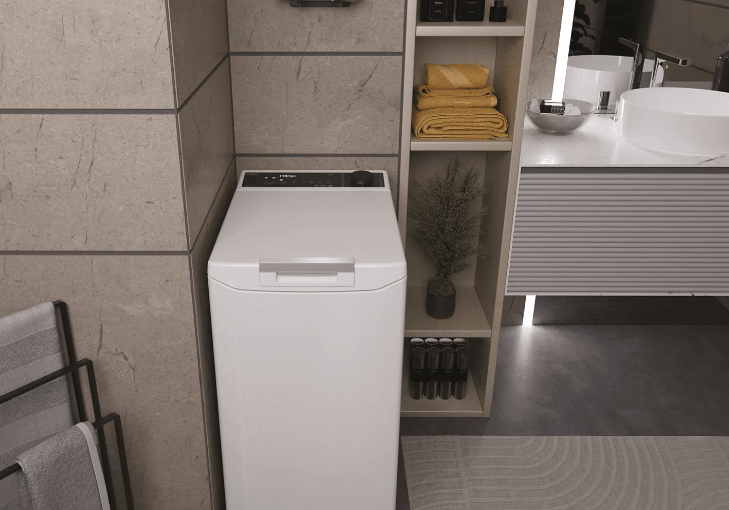 Un lave-linge top de la marque Haier.