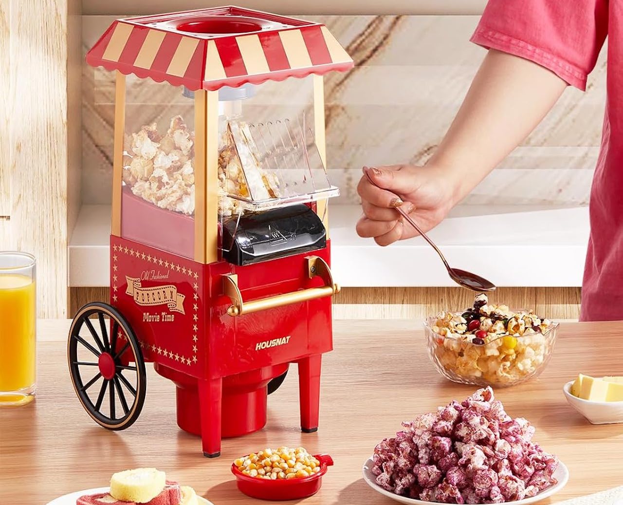 Une machine à pop-corn originale.