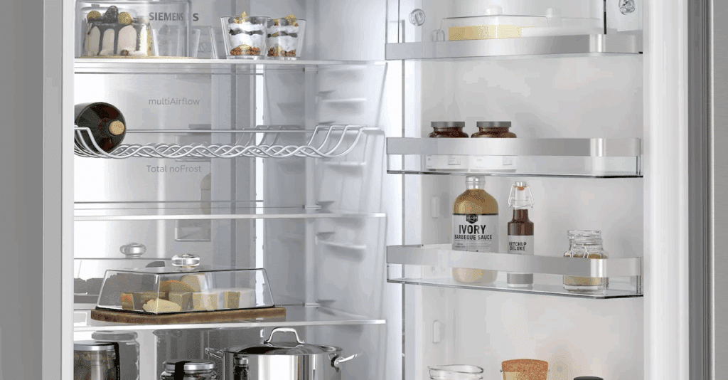 L'intérieur d'un réfrigérateur.