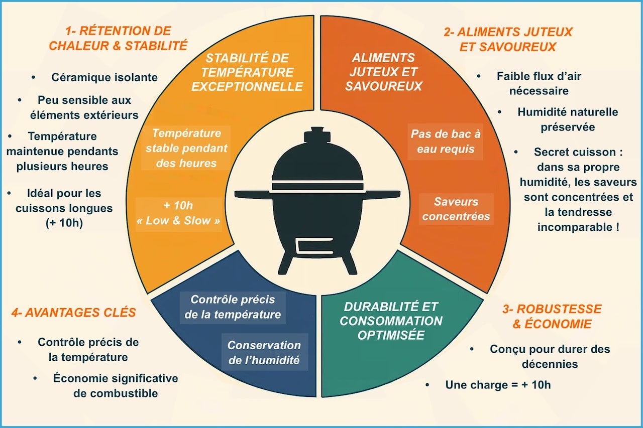 Les caractéristiques du Kamado.