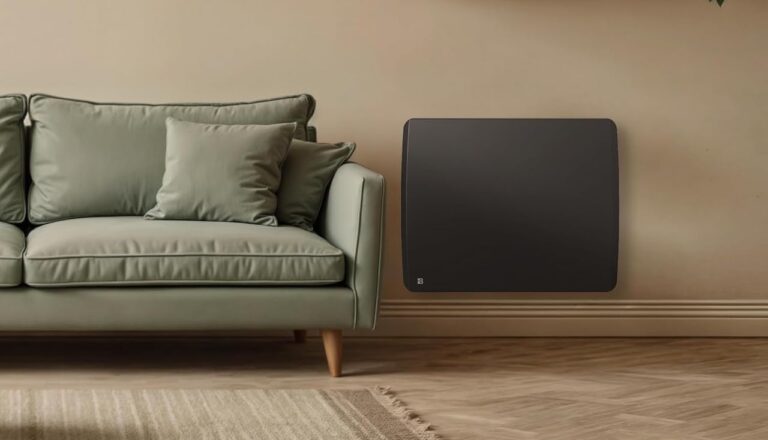 Un radiateur à inertie dans un salon.