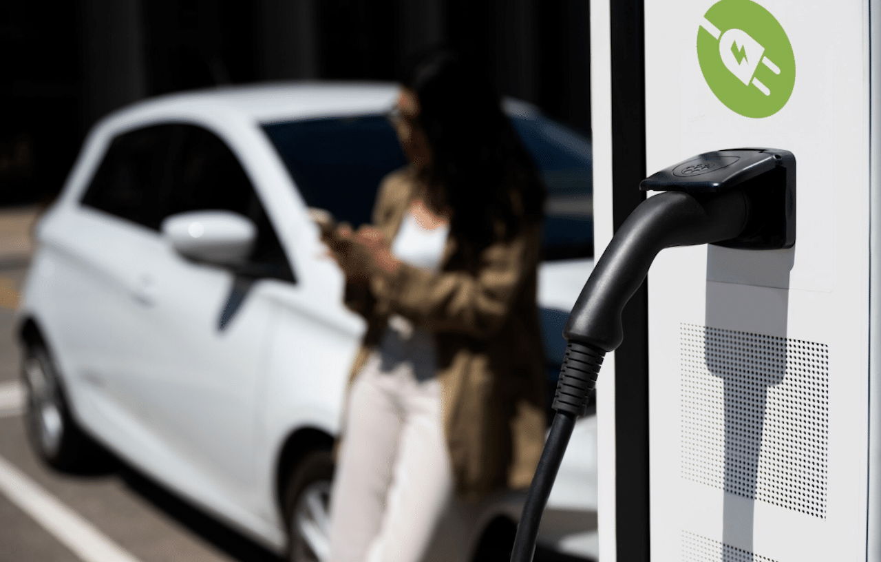 Une borne de recharge pour voitures électriques