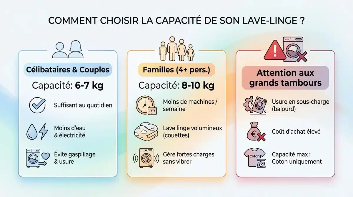 Infographie pour chosir son lave-linge en fonction du nombre de personne dans le foyer