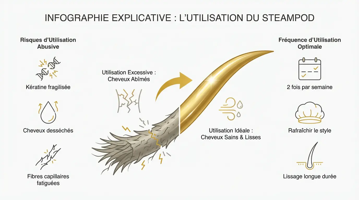Infographie expliquant l'utilisation du Steampod