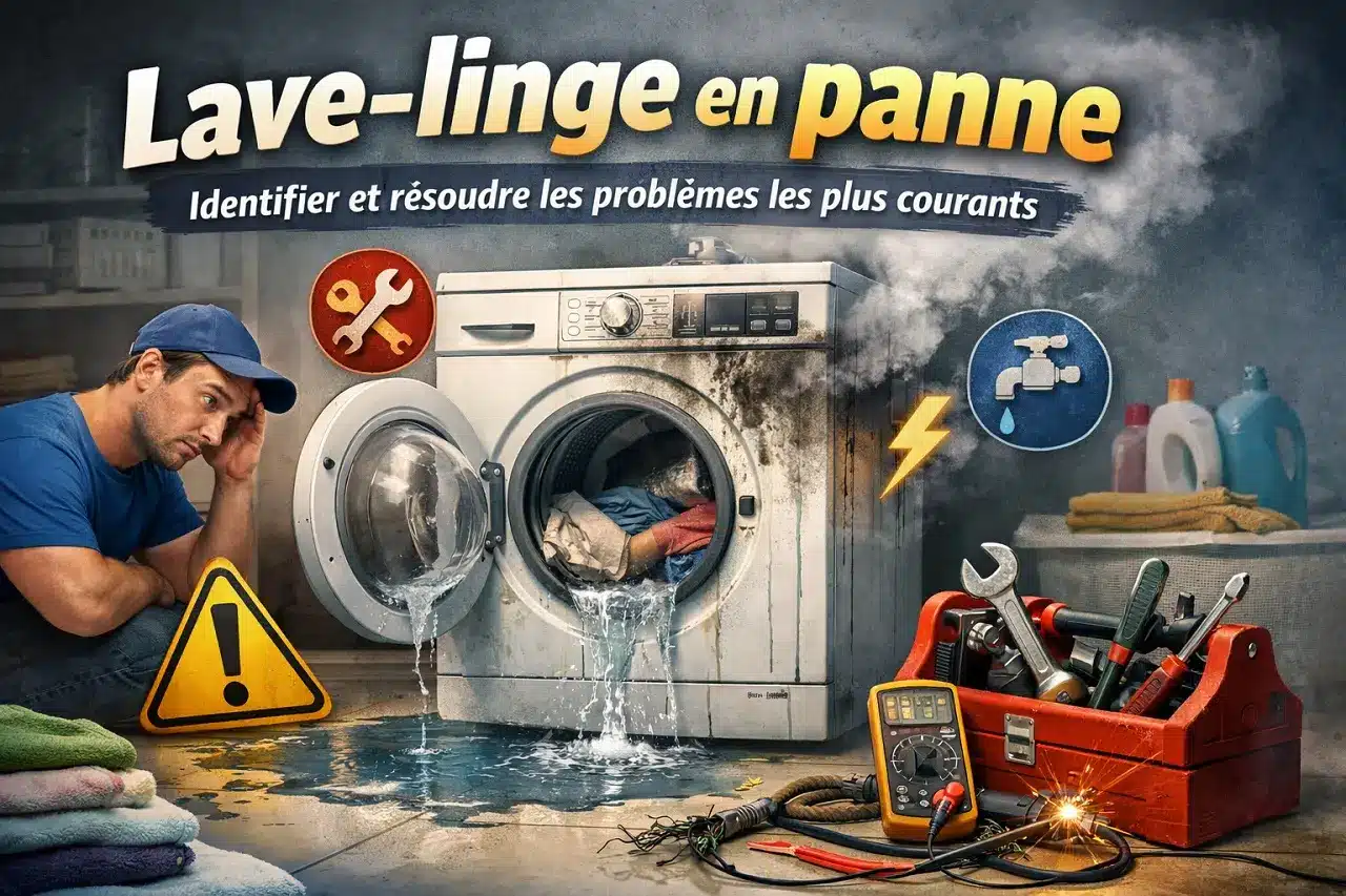 Une image illustrant les pannes les plus fréquentes sur un lave linge