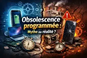 Des appareils tech et électroménager en panne pour illustrer l'obsolescence programmée