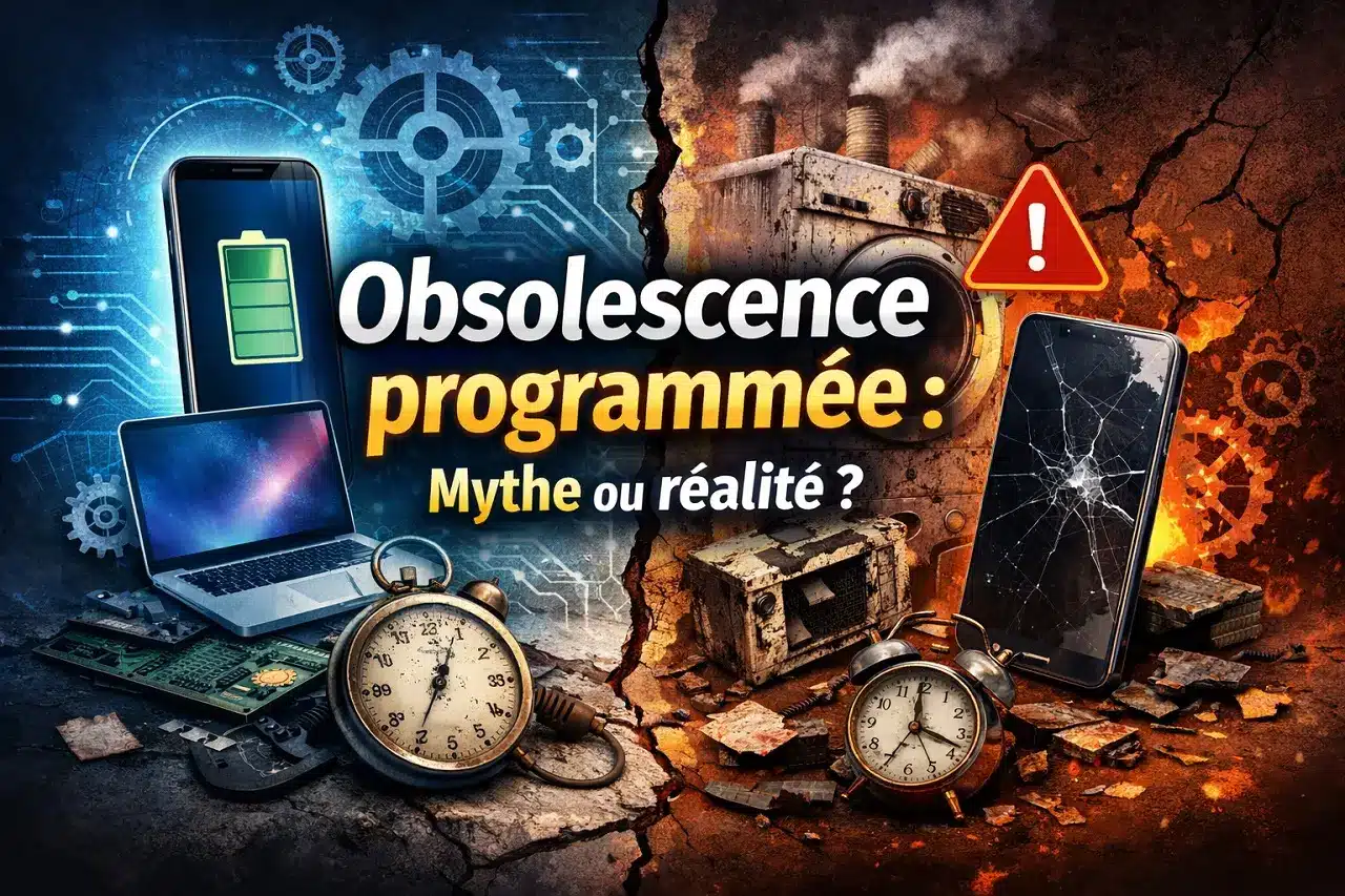 Des appareils tech et électroménager en panne pour illustrer l'obsolescence programmée