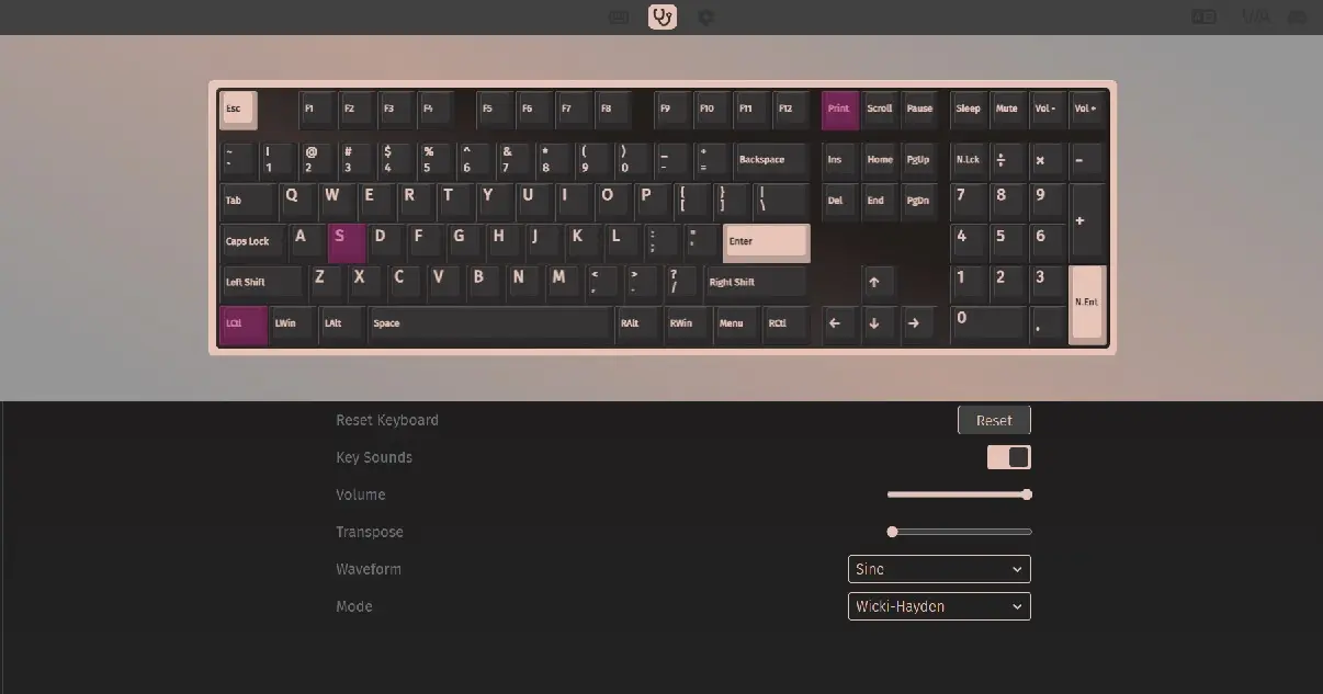 Interface VIA du clavier Lofree Flow 2
