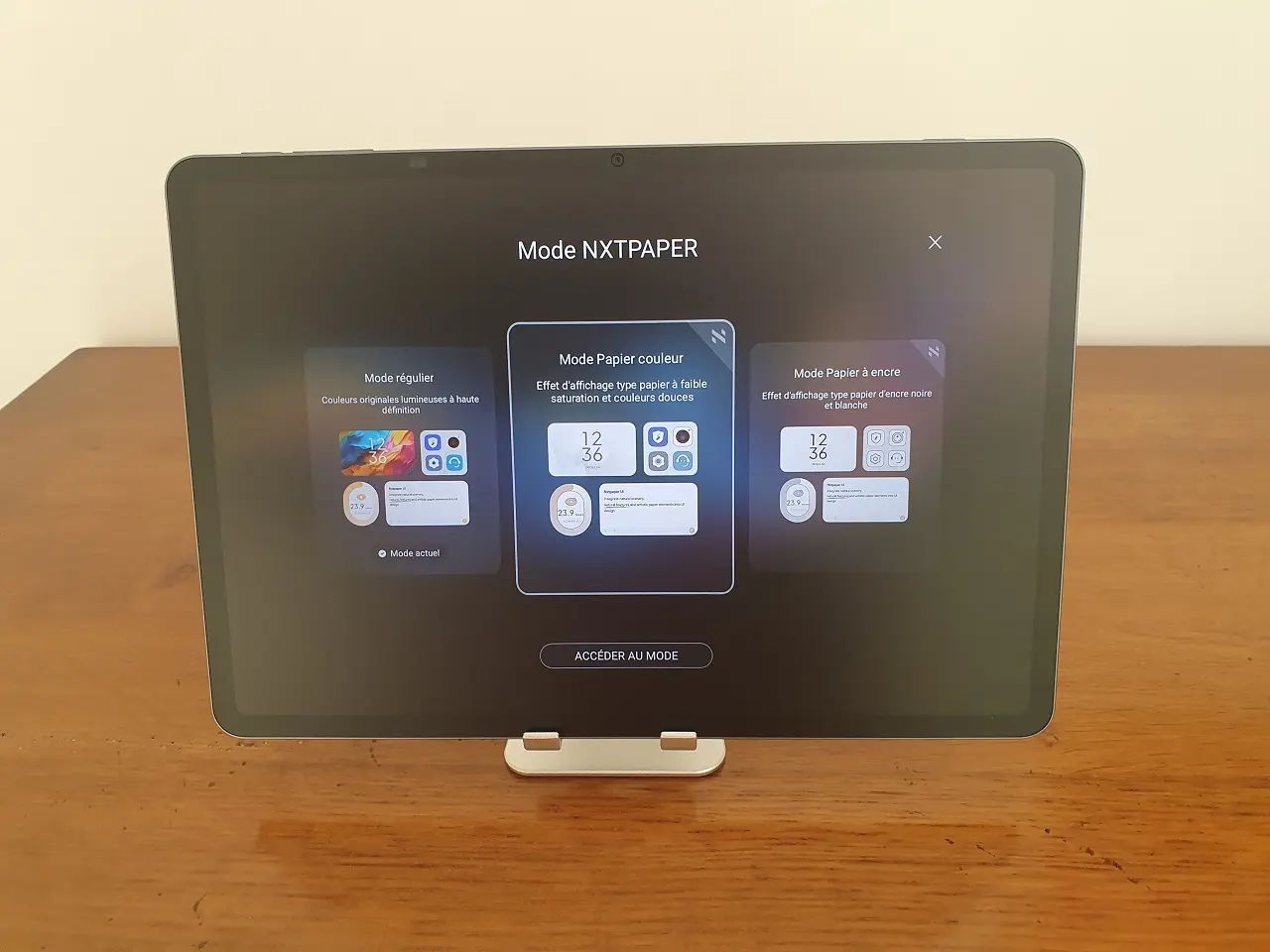 Les 3 modes d'affichage de la tablette TCL NXTPAPER 11 Plus.