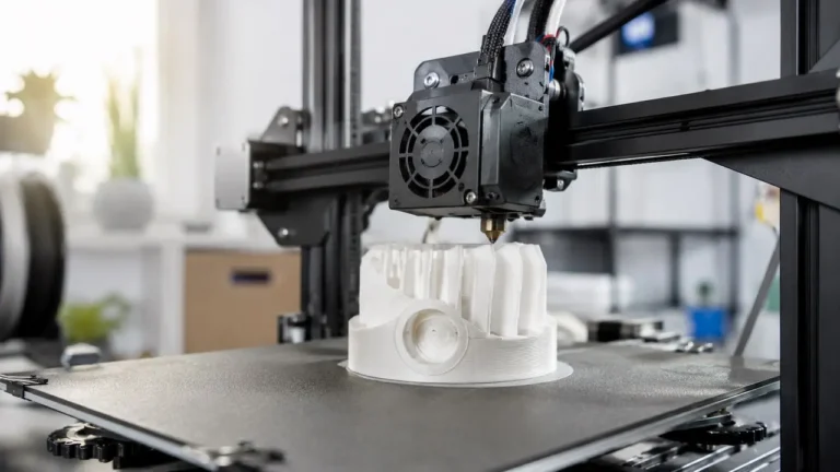 Un objet en train de s'imprimer sur une imprimante 3D.