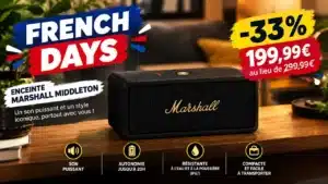 L'enceinte Marshall Middleton en promotion à 199,99€ durant les French Days 2026