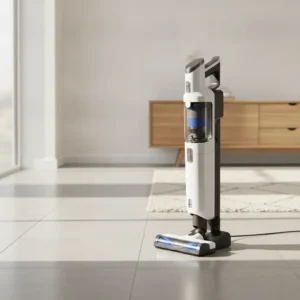 Un aspirateur laveur dans un salon moderne